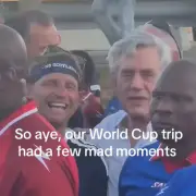 Gordon Brown Queues with Skerryvore Before Scotland World Cup Match