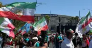 Iranian Fans Protest Banned Flag Outside World Cup Stadium