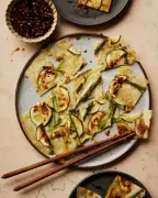Joo Won's Asparagus and Courgette Pajeon with Soy-Vinegar Dip Recipe