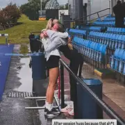 Keely Hodgkinson supported by colleague after 'hurt so much' training session