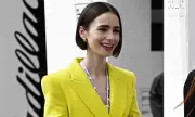 Lily Collins Turns Heads in Yellow Shorts Suit at Monaco Grand Prix