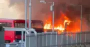 London Double Decker Bus Engulfed in Flames Amid Heatwave