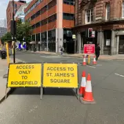 Manchester City Centre Street Closes for Emergency Road Repairs