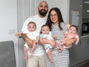 Mum with early menopause defies odds to give birth to triplets