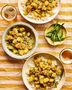 Nisha Katona’s Quick Indian Favourites: Poppy Seed Potatoes and Chicken Kebabs