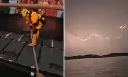 Paddleboarder and Dog Rescued from Cliff During Lightning Storm