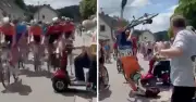 Pensioner on Mobility Scooter Causes Massive Crash in German Cycling Race