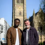 Roy Keane and Micah Richards Film World Cup Advert in Bolton