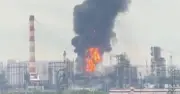 Russian Oil Refinery Ablaze After Ukrainian Drone Strike 490 Miles Behind Lines