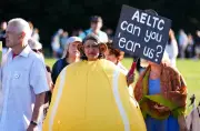 Save Wimbledon Park Protesters Join Queue on Wimbledon Day One