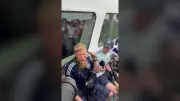 Tartan Army fan shaves beard for charity on Scotland party boat in Boston