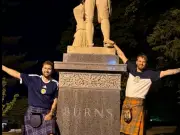Tartan Army Give Boston Robert Burns Statue Traffic Cone Treatment