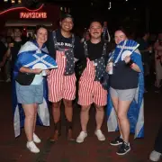 Tartan Army Parties with Americans in Boston Fan Zone During World Cup