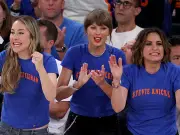 Taylor Swift's cheeky Knicks nod as stars celebrate historic win