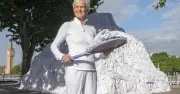 Wimbledon's Murray Mound Reimagined as Heap of Discarded Tennis Whites