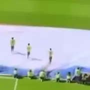 World Cup flag carrier rolled up in flag like a blunt goes viral