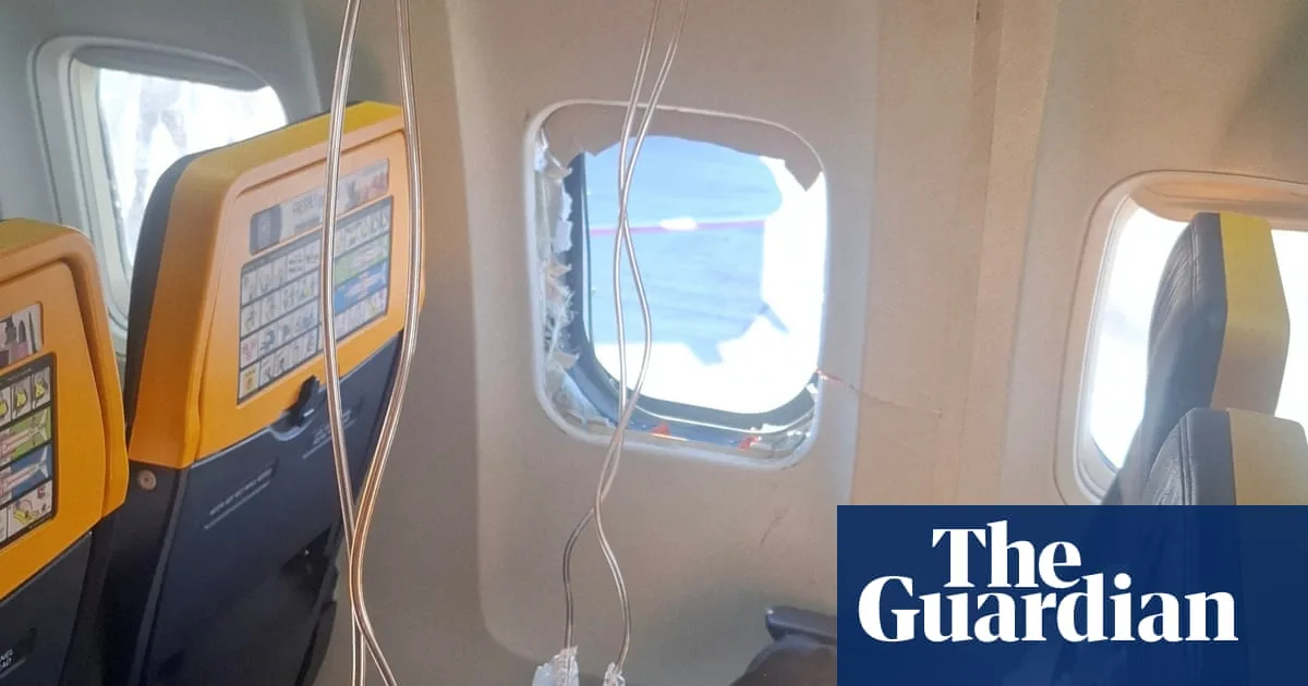 Wife recounts saving husband from being sucked out of Ryanair plane window