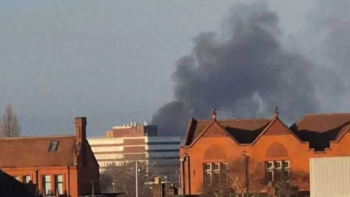 Camper Van Explosion Sends Smoke Over Crewe Stadium