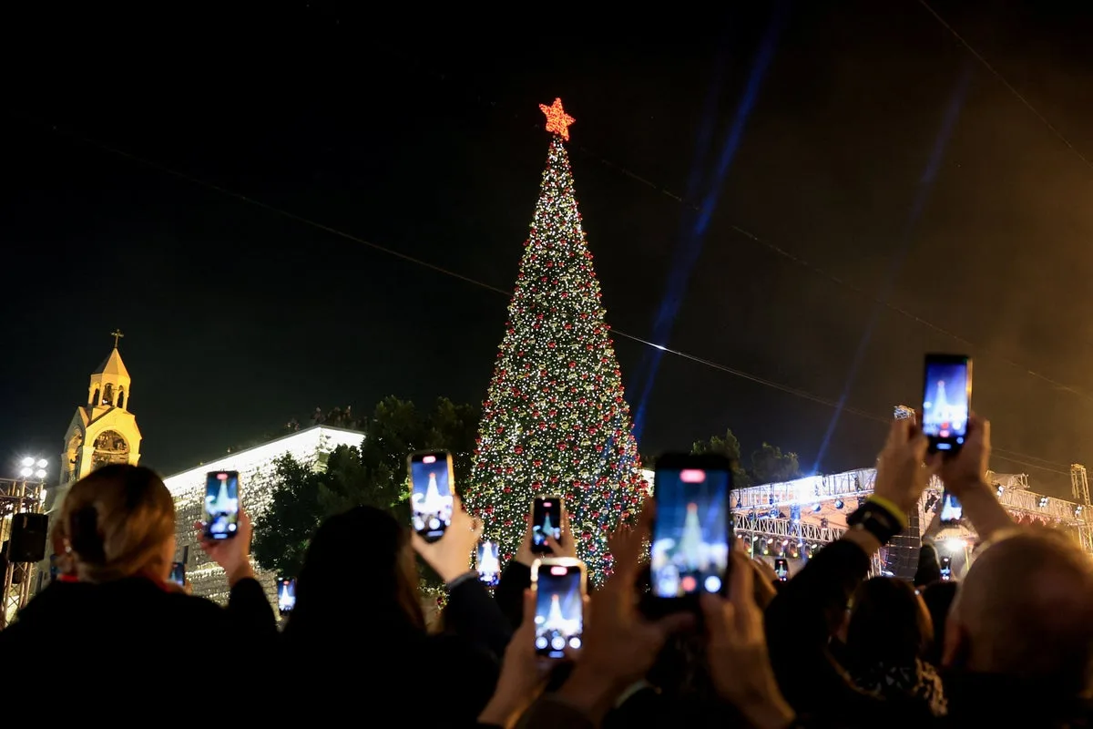 Bethlehem Lights Christmas Tree for First Time Since 2022 Amid Gaza Ceasefire