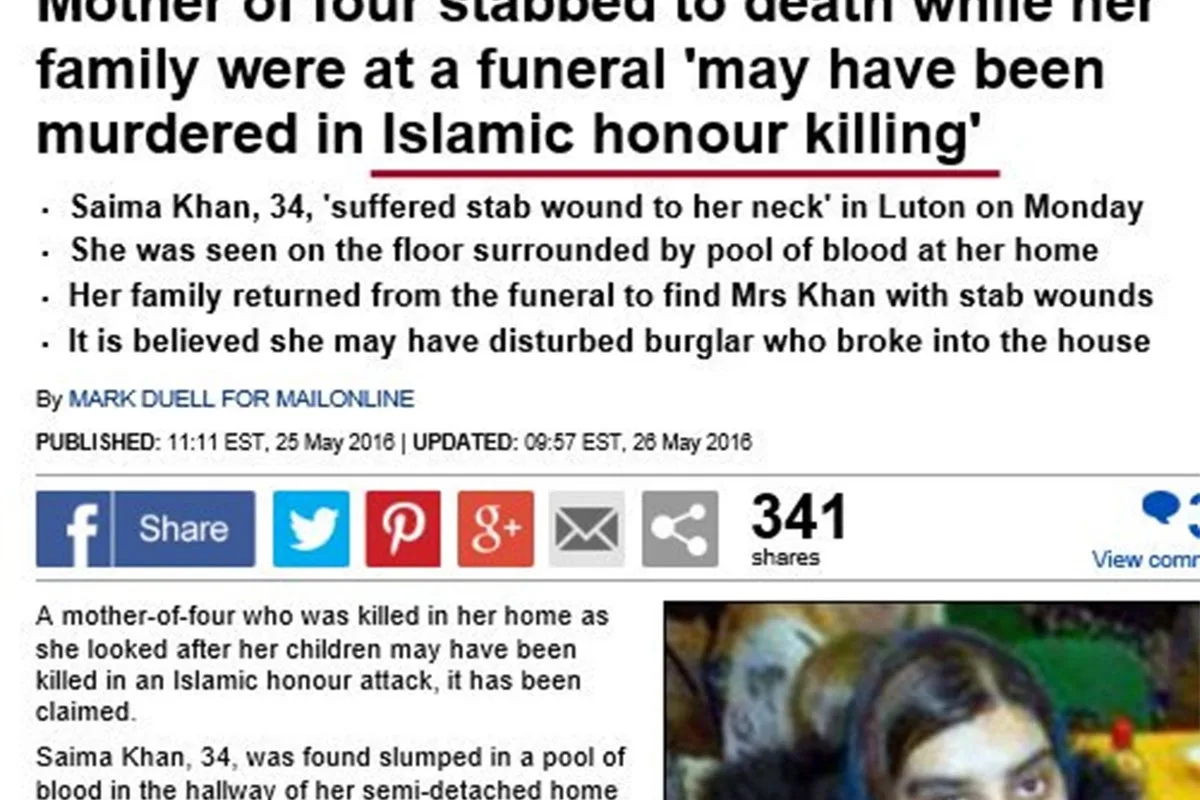 Mail Online Corrects 'Islamic Honour Killing' Headline After Ipso Ruling