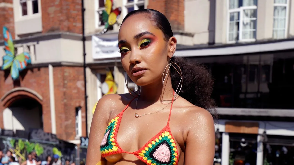 Leigh-Anne Pinnock Stuns at Notting Hill Carnival with Rainbow Crochet Bra