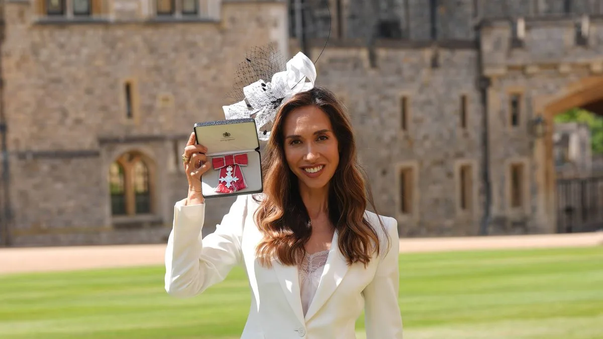 Myleene Klass Receives MBE for Miscarriage Campaign; Leona Lewis and Patricia Hewitt Also Honoured