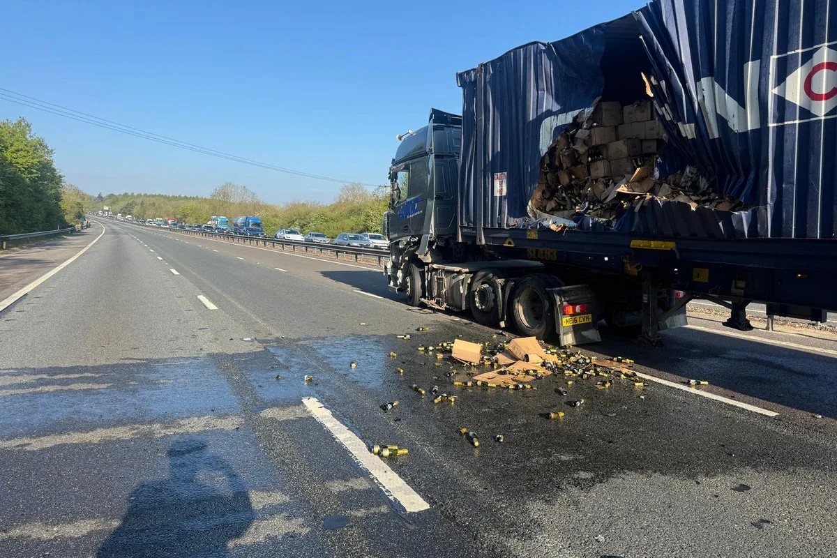 M4 Closed After 20 Tonnes of Prosecco Spills in Crash