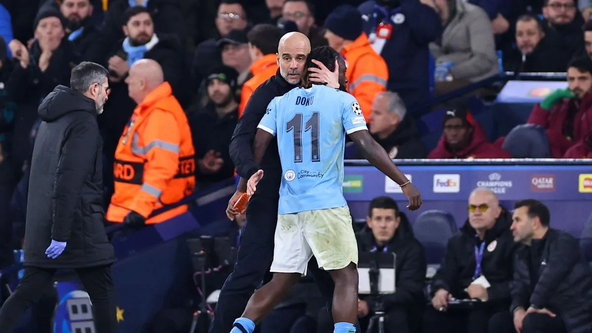 Man City dealt injury blow as Jeremy Doku forced off against Galatasaray