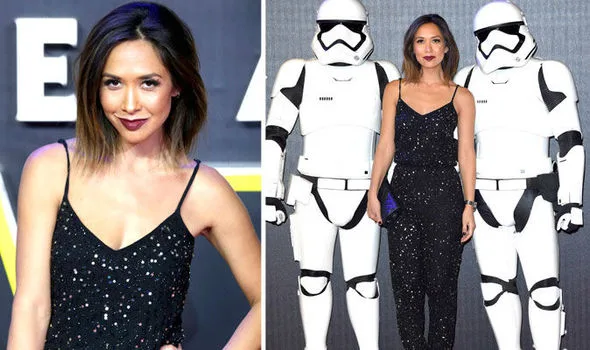 Myleene Klass Stuns at Star Wars Premiere in Dazzling Black Jumpsuit