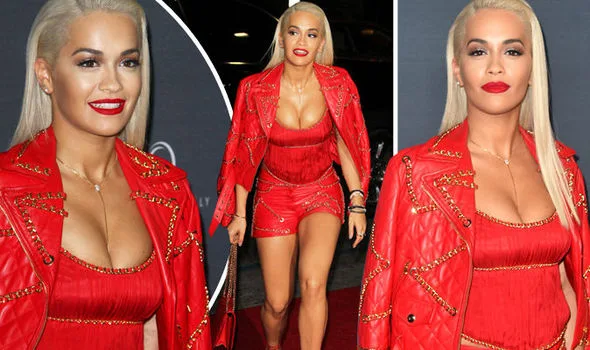 Rita Ora Turns Heads in Red Leather Ensemble at Film Premiere