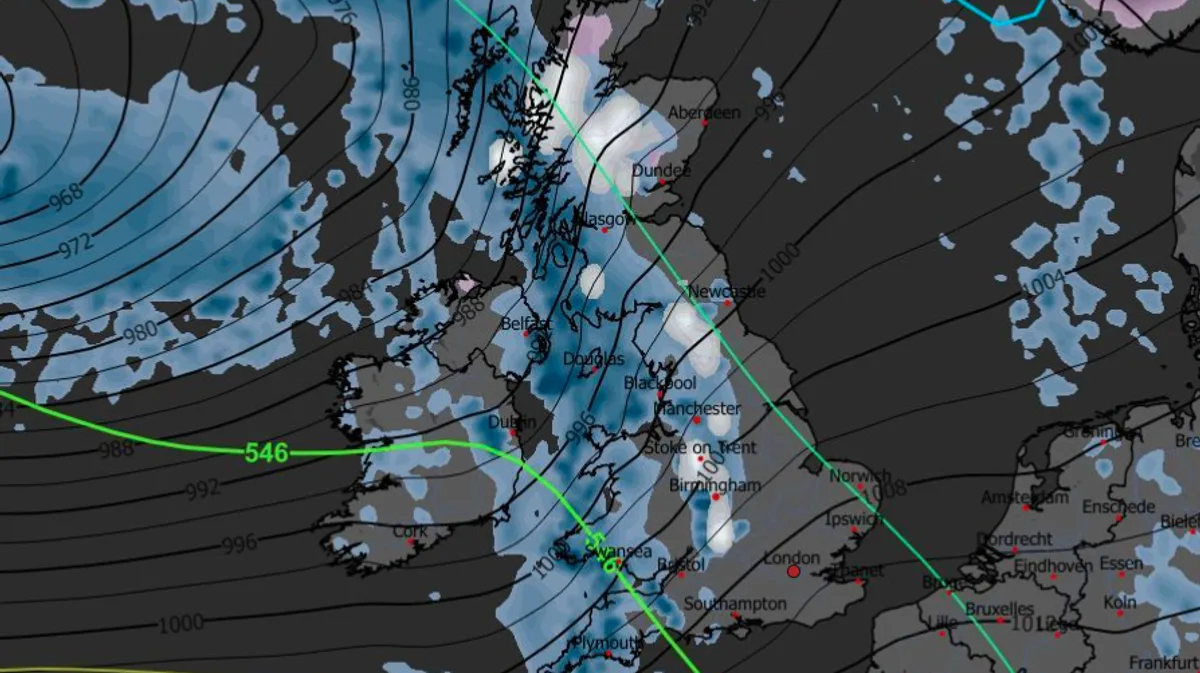 Seven Inches of Snow Forecast for UK on December 6