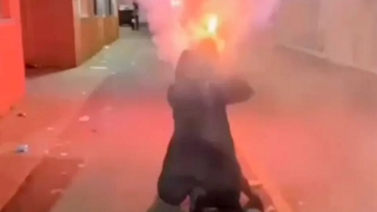 Thug Fires Firework At Birmingham Bus Using Makeshift Launcher