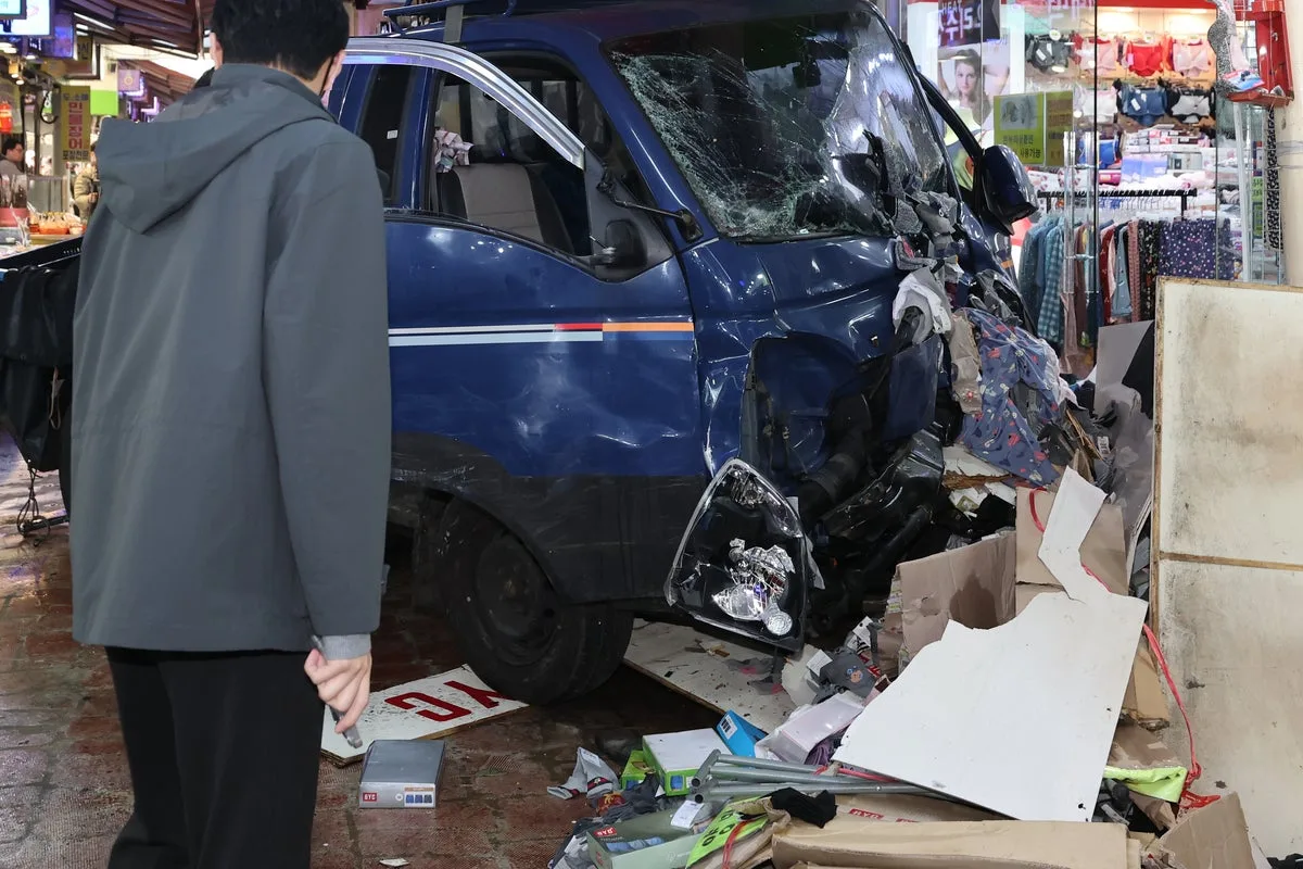 Truck Ploughs Into South Korean Market, Killing Two and Injuring 18