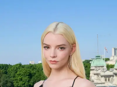 Anya Taylor-Joy Stuns in Sheer Lace Dress at London Photocall for Lucky