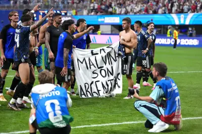 Argentina players' Falklands banner 'entirely inappropriate', says UK minister