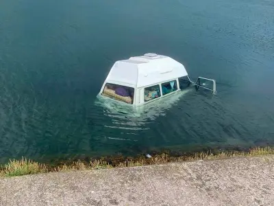 Campervan plunges into water at Burntisland Beach, sparking major emergency response