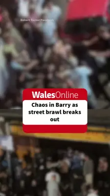 Dozens involved in violent street brawl in Barry town centre