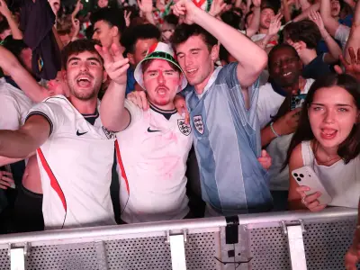 England Fans Celebrate Epic Mexico Victory in Street Parties After All-Nighter