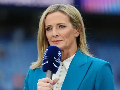 Gabby Logan Uses Imaginary Microphone to Buy Clothes for BBC World Cup