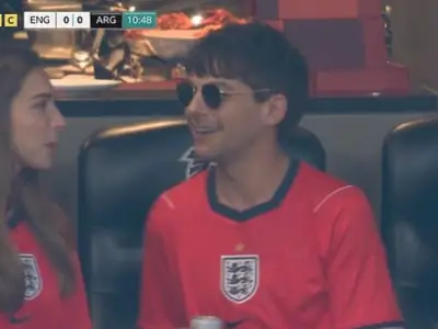 Louis Tomlinson and Zara McDermott Make Rare Public Appearance at World Cup