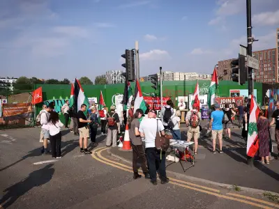 Protest Outside Proposed 'Number 10 North' with Andy Burnham Masks