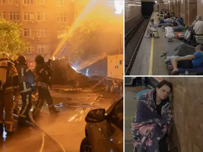 Russia Hits Kyiv with Ballistic Missiles and Drones, Residents Flee to Subway