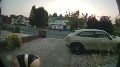 Semi-naked woman caught stealing milk at 5am on doorbell camera