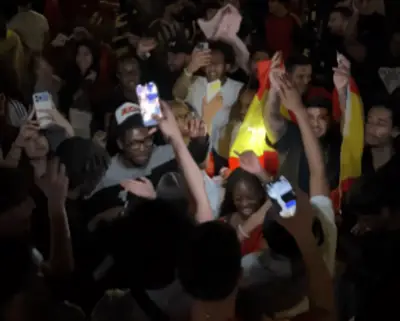 Spain Fans Take Over London's West End After World Cup Win