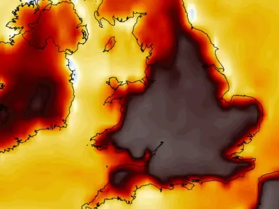 UK Weather Maps Show New 36C Heatwave Next Week with 16 Counties at 35C or More