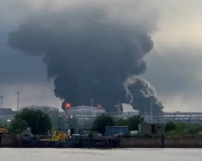 Ukrainian Drones Hit St Petersburg Oil Terminal and Port