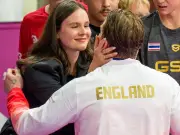 Adam Peaty kisses wife Holly Ramsay's baby bump after bronze medal win at Commonwealth Games