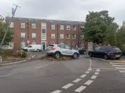 Aldi Rice Lane car park blocked after Volvo crashes through barrier