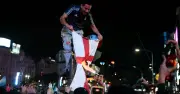 Argentina Fans Burn England Flag, Carry Union Jack Coffin After World Cup Win