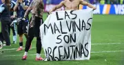 Argentina Players Wave Falklands Banner After Beating England 2-1